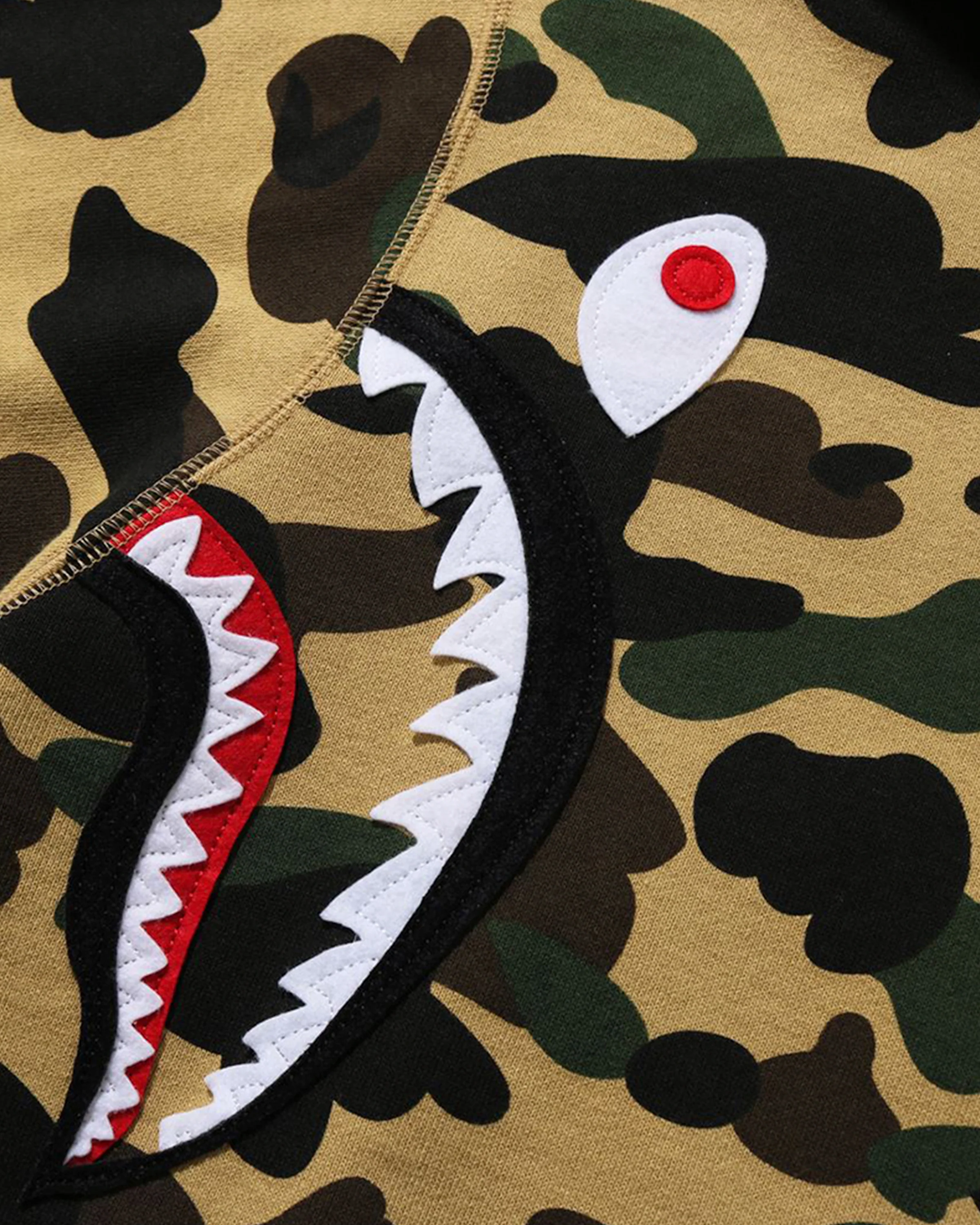BAPE 1ST CAMO MULTI SHARK FULL ZIP HOODIE - YELLOW - Image 3
