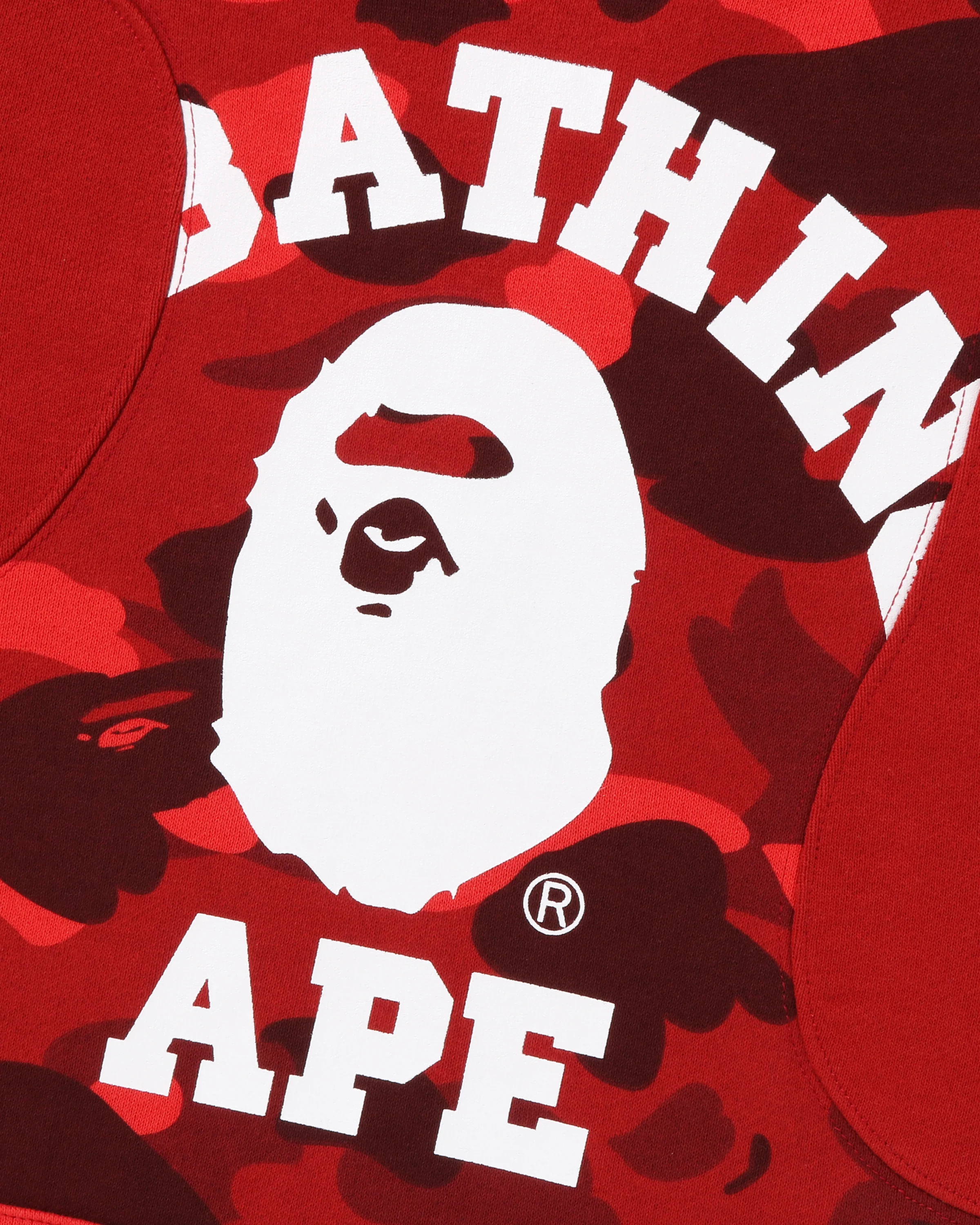 BAPE COLOR CAMO COLLEGE CUTTING RELAXED HOODIE - RED - Image 3