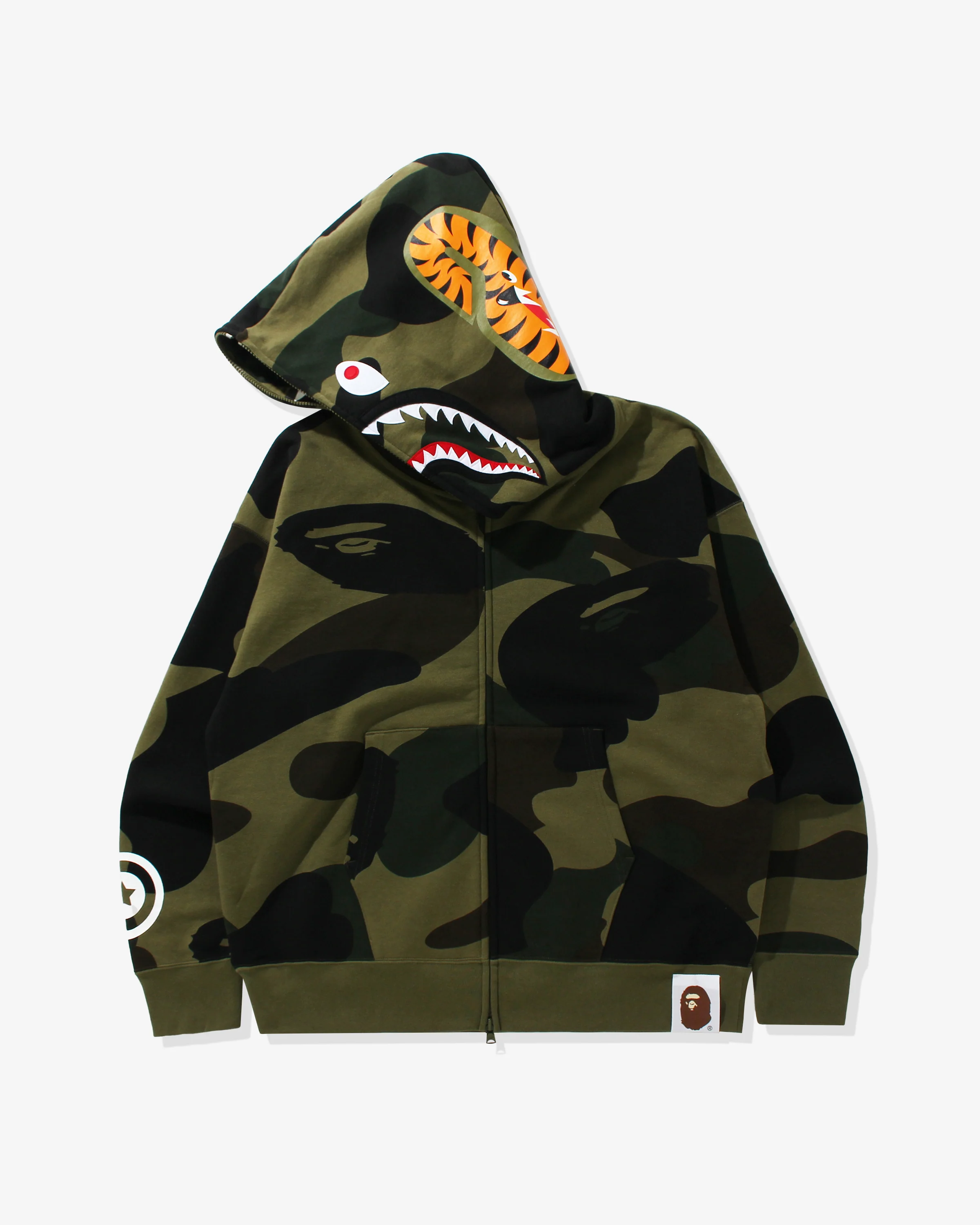 BAPE GIANT 1ST CAMO SHARK LOOSE FIT FULL ZIP - GREEN - Image 2
