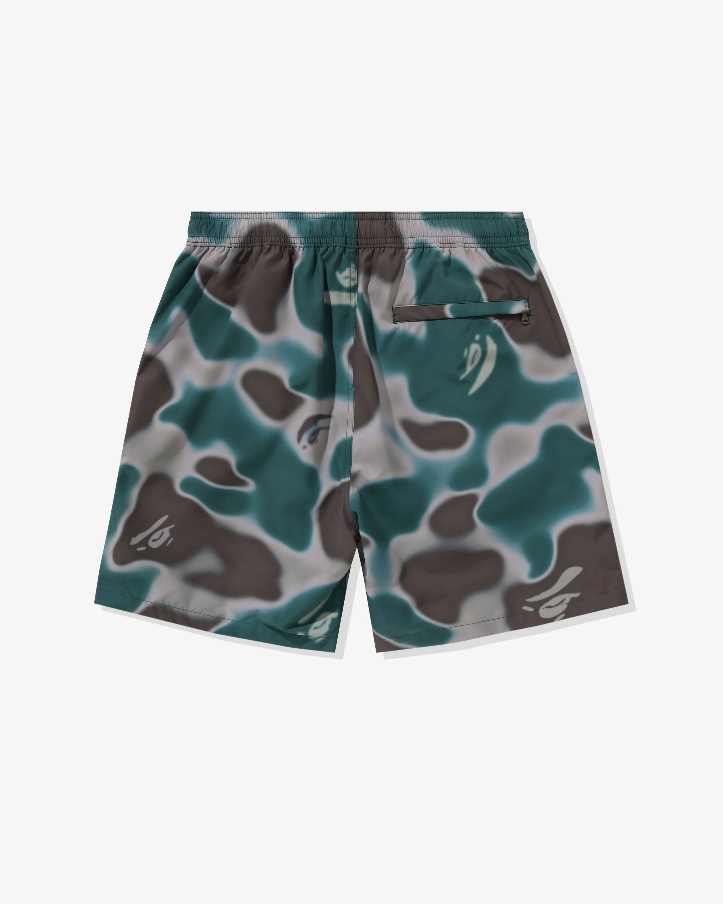 BAPE LIQUID CAMO ONE POINT BEACH SHORTS - OLIVEDRAB - Image 2