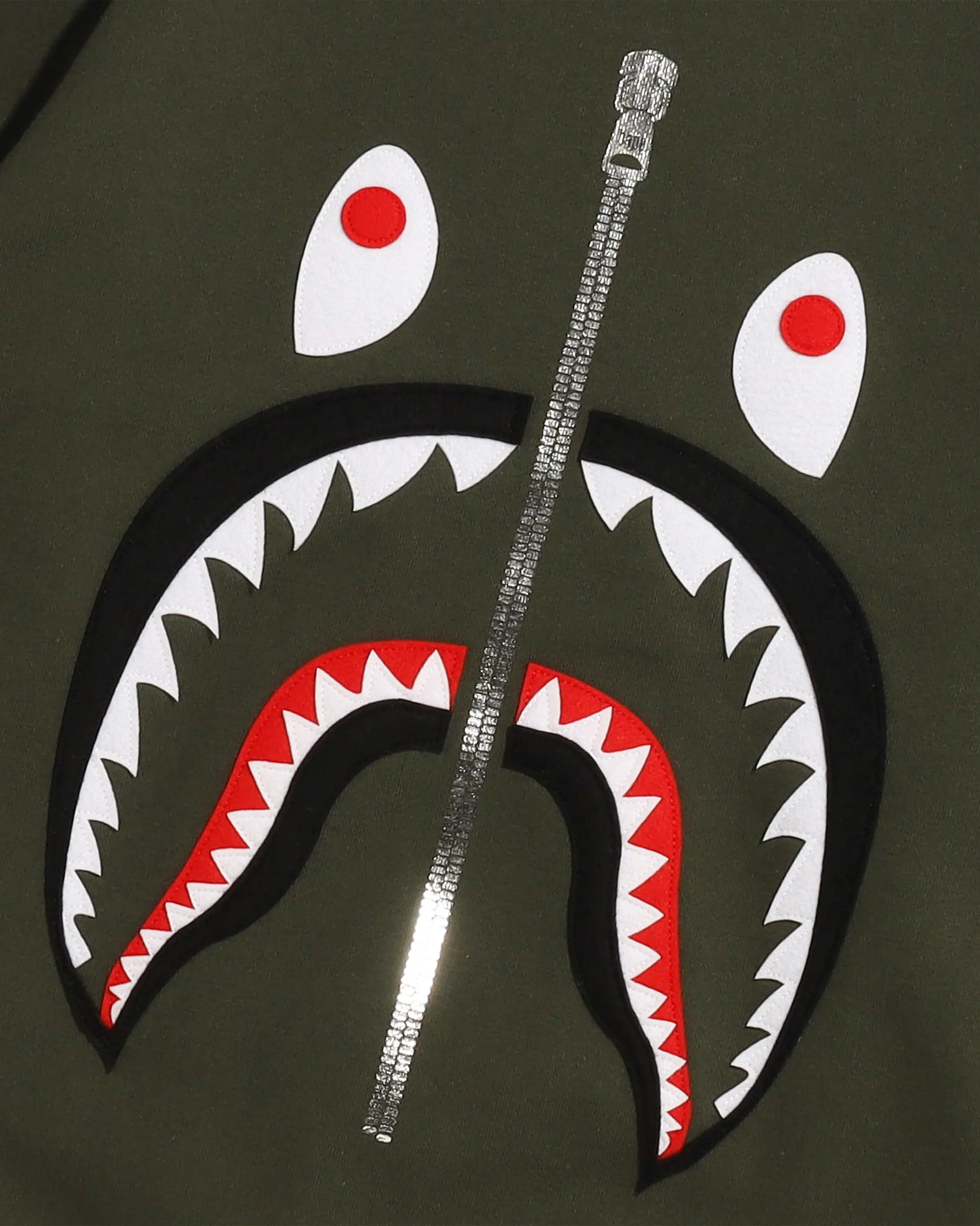 BAPE PATCHED SHARK CREWNECK - OLIVEDRAB - Image 2
