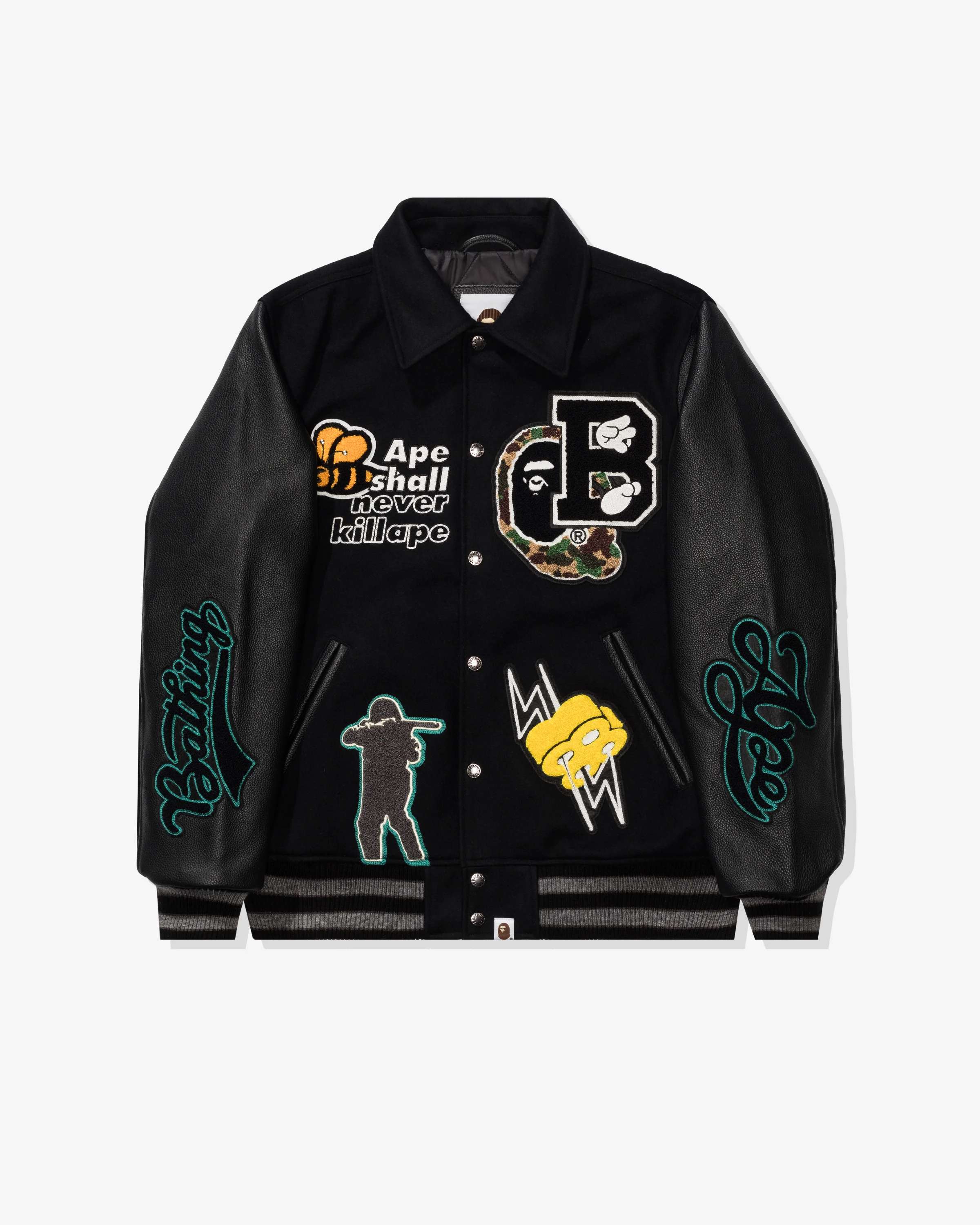 BAPE VARSITY JACKET - BLACK - Image 2
