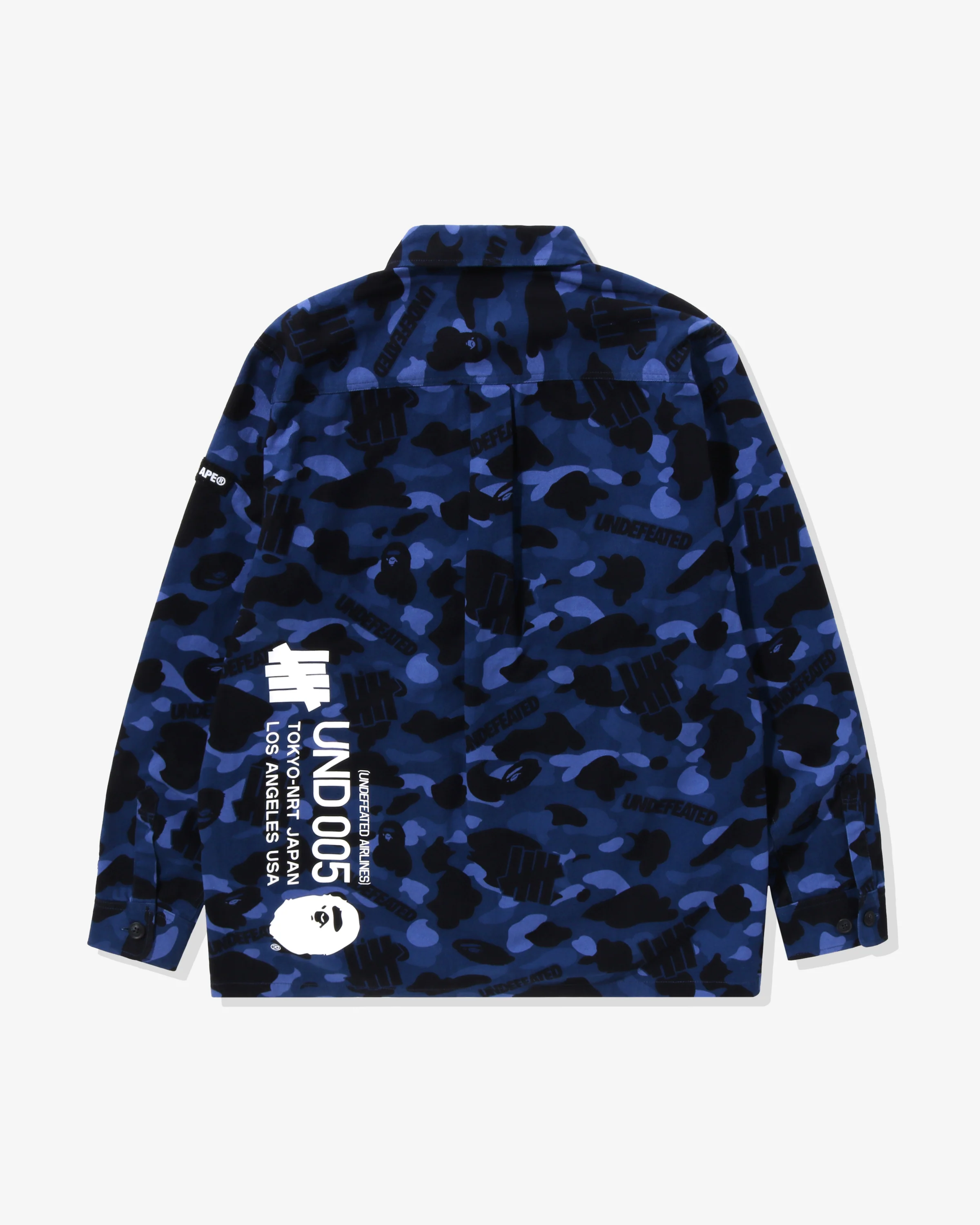 BAPE X UNDEFEATED COLOR CAMO FLANNEL JACKET - NAVY - Image 2