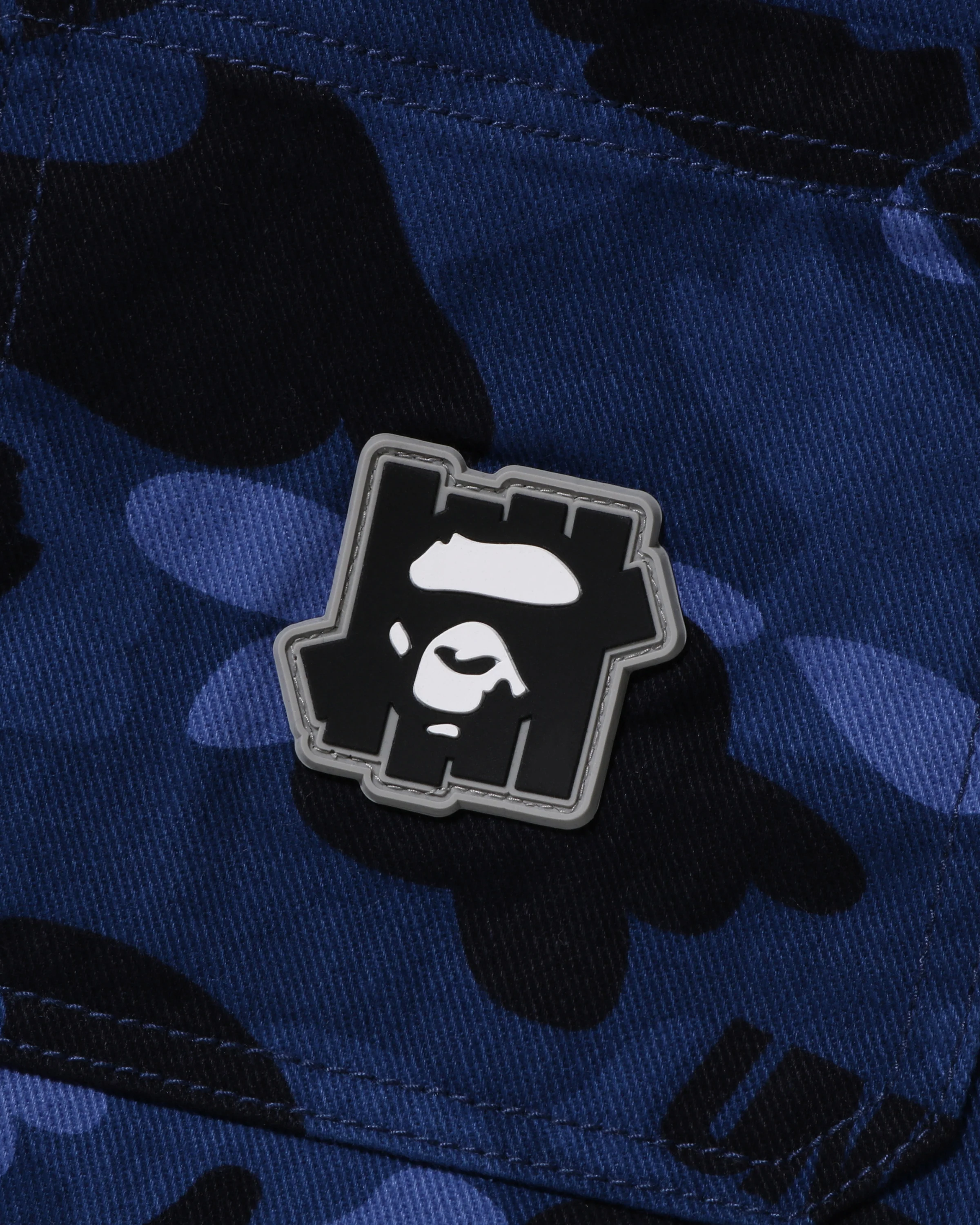 BAPE X UNDEFEATED COLOR CAMO FLANNEL JACKET - NAVY - Image 3