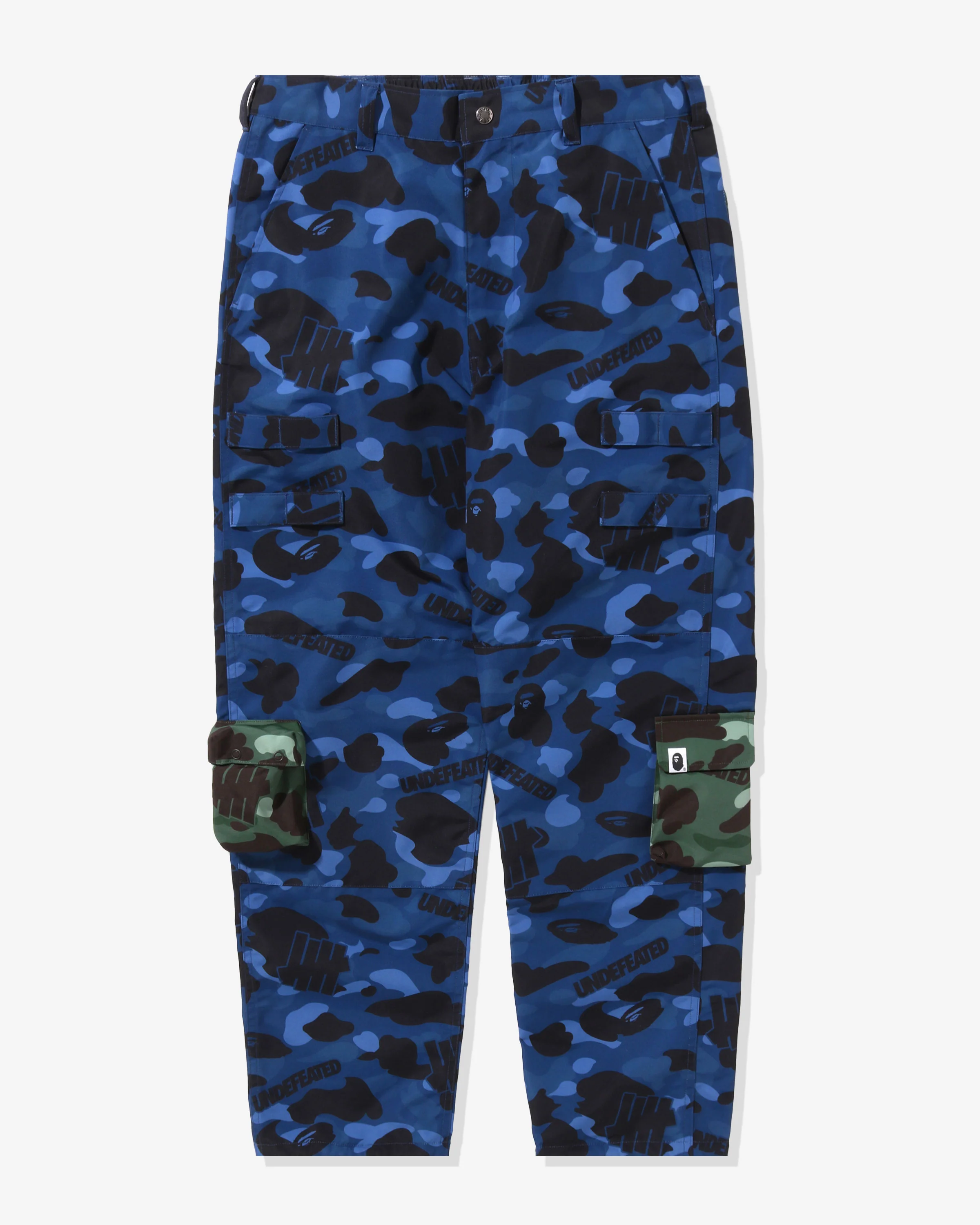 BAPE X UNDEFEATED MULTI POUCH POCKET PANTS - NAVY - Image 3