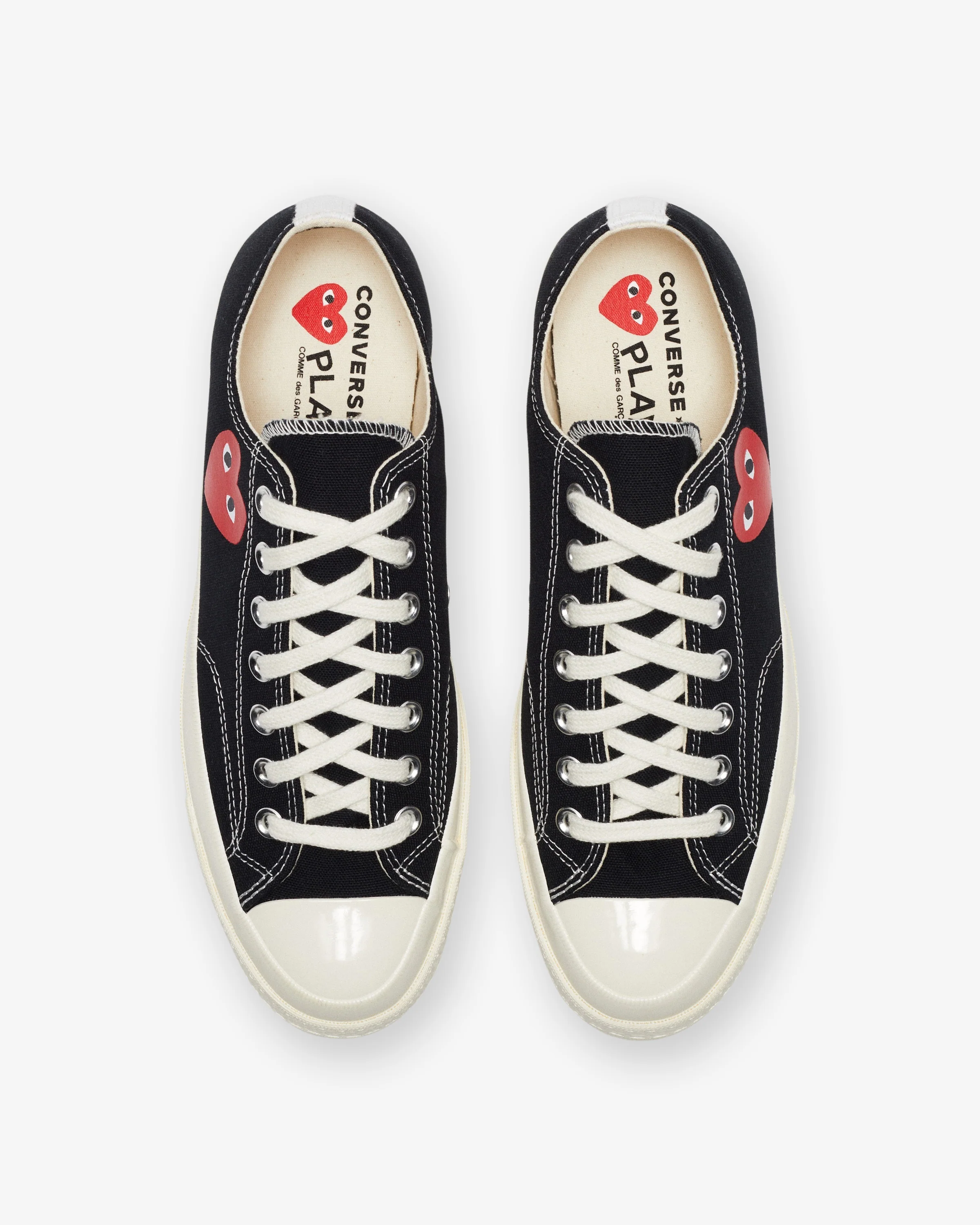 CONVERSE X CDG SINGLE HEART CHUCK 70 OX - BLACK/ EGRET - Image 4
