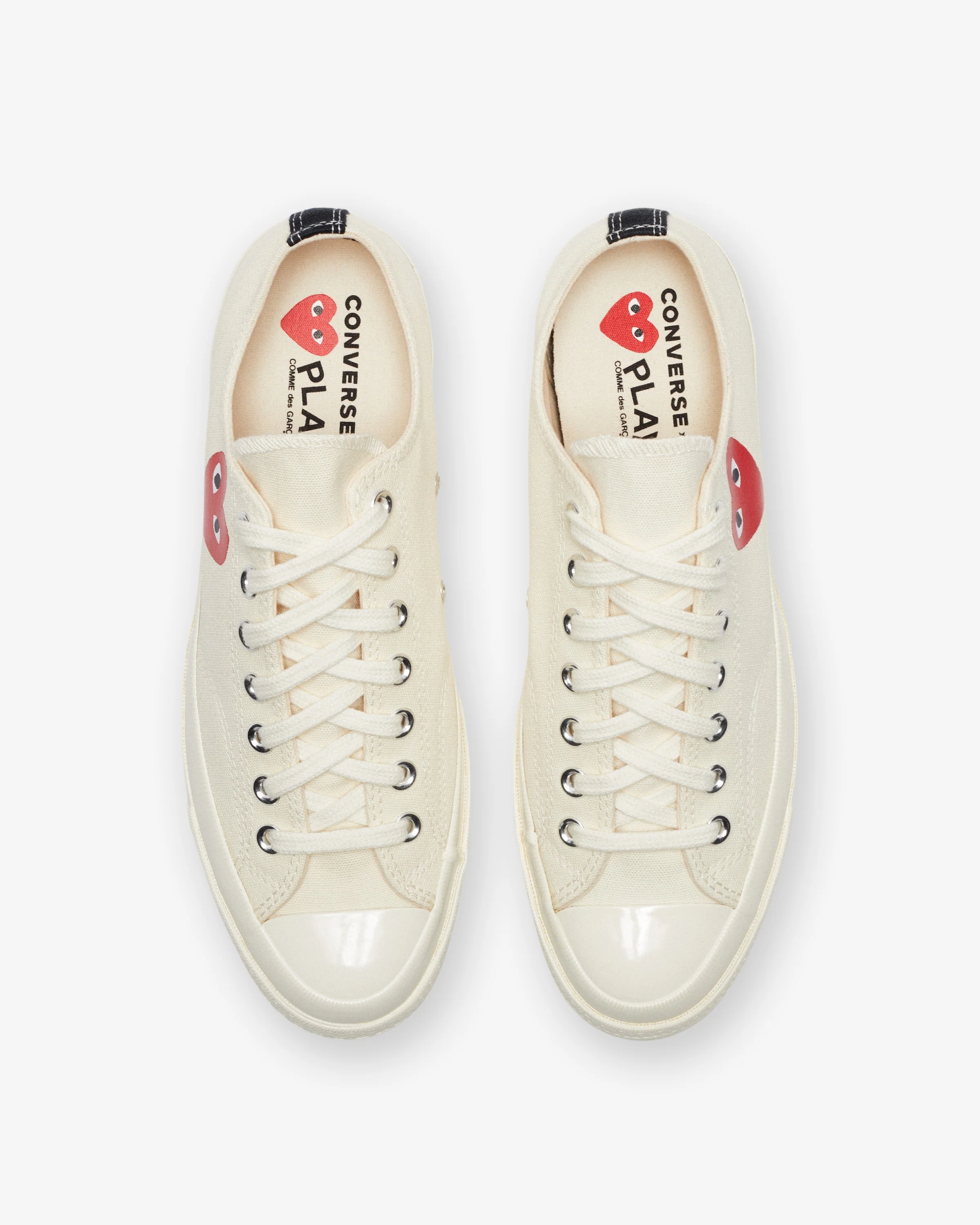 CONVERSE X CDG SINGLE HEART CHUCK 70 OX - MILK/ BLACK - Image 4
