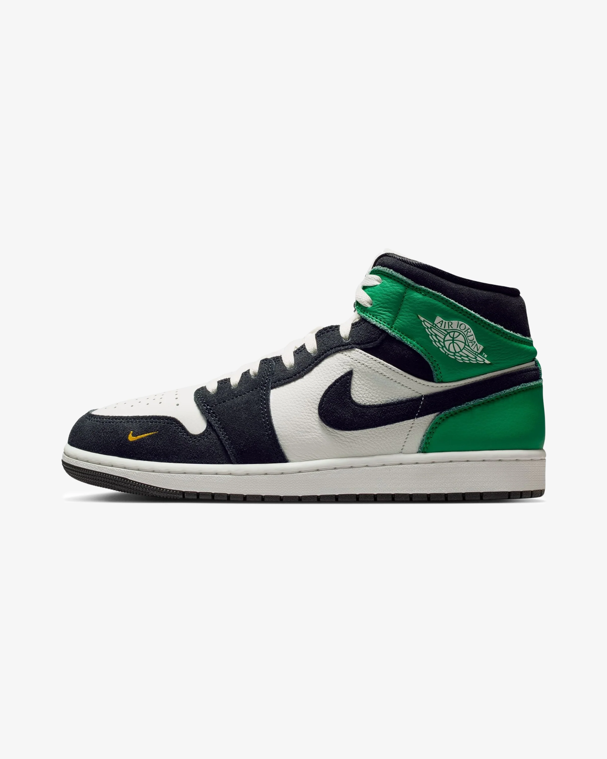 JORDAN AJ 1 MID SE - SUMMIT WHITE/ BLACK/ LUCKY GREEN - Image 2