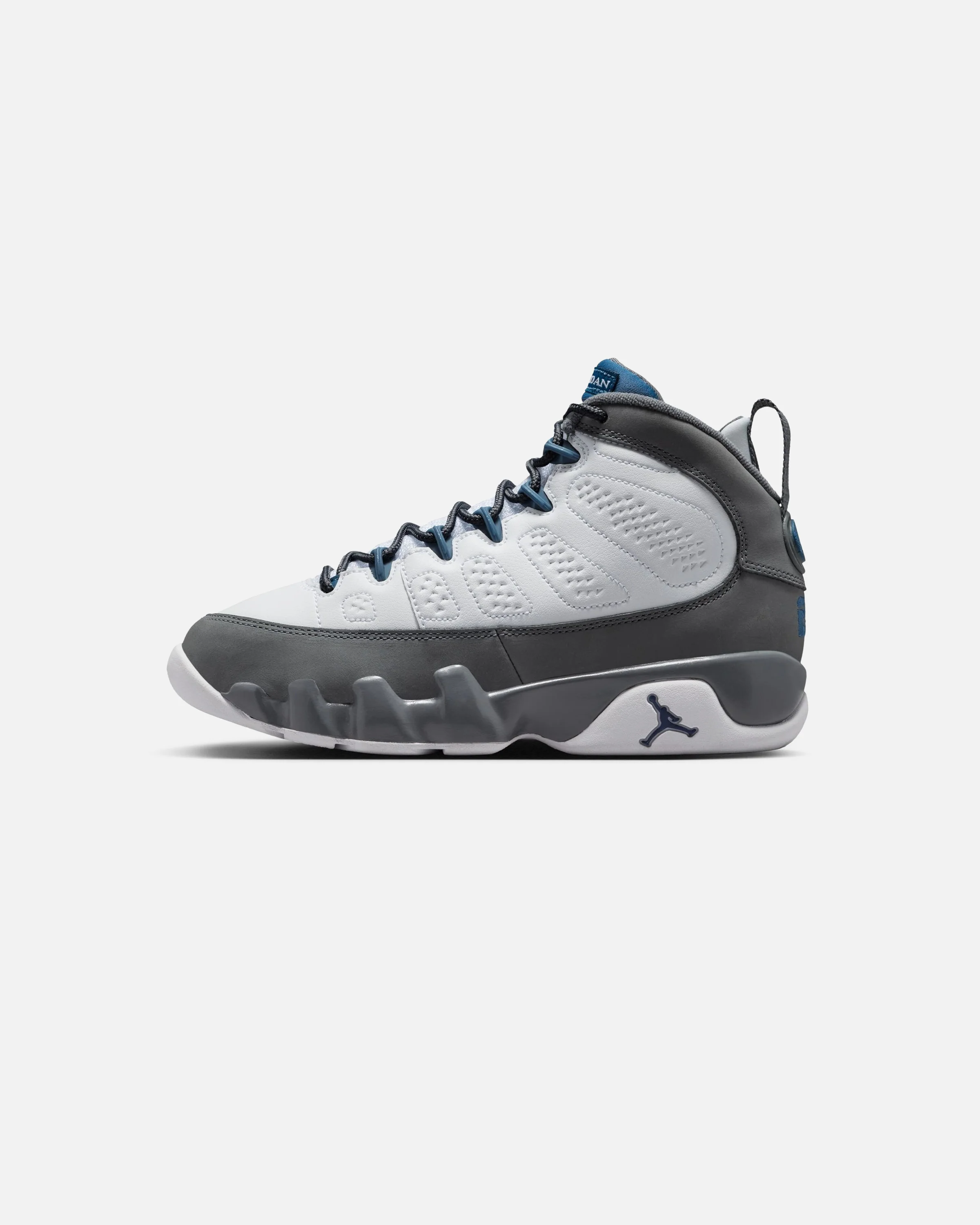 JORDAN AJ 9 RETRO GS - WHITE/ FRENCH BLUE/ FLINT GREY - Image 2