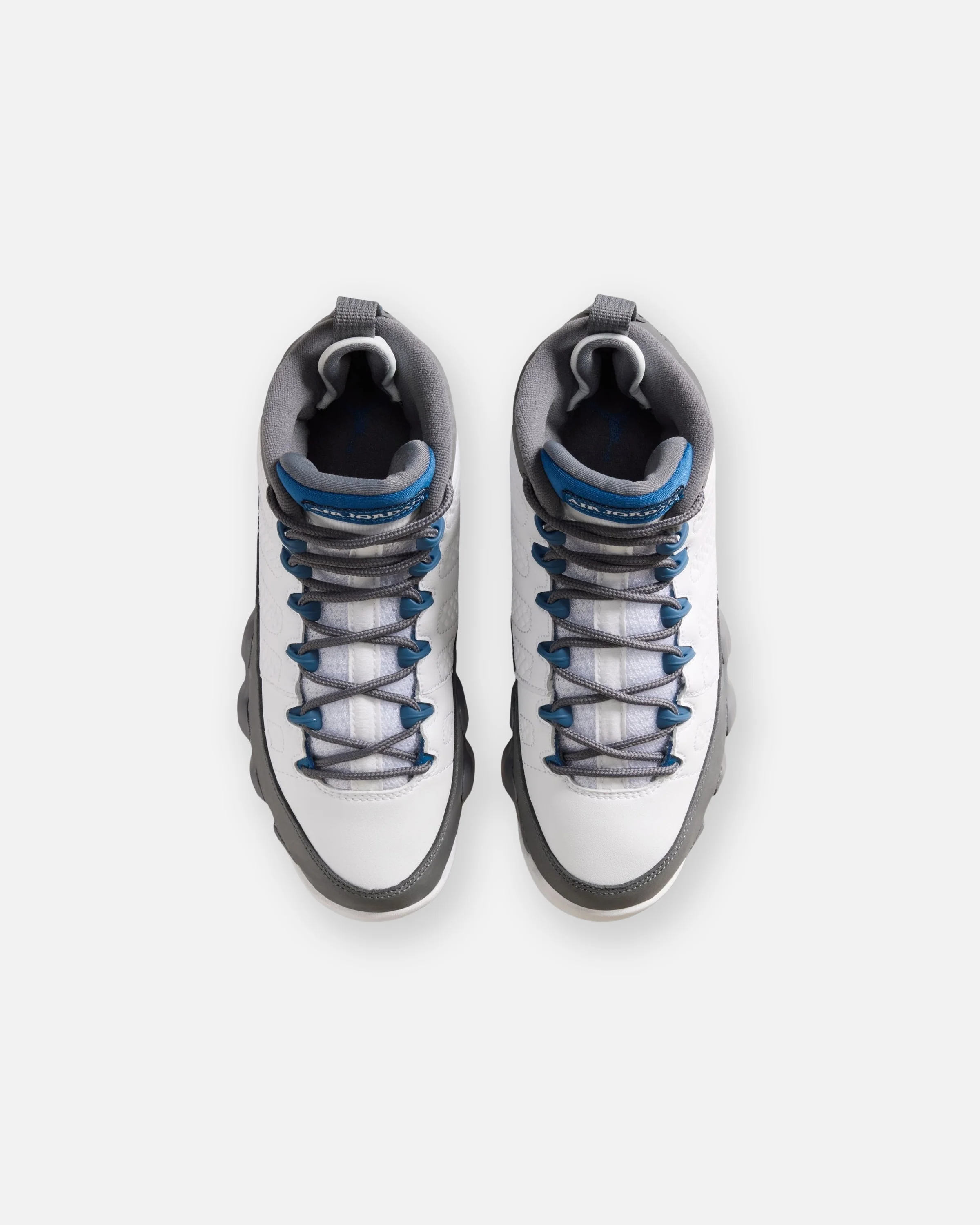 JORDAN AJ 9 RETRO GS - WHITE/ FRENCH BLUE/ FLINT GREY - Image 4