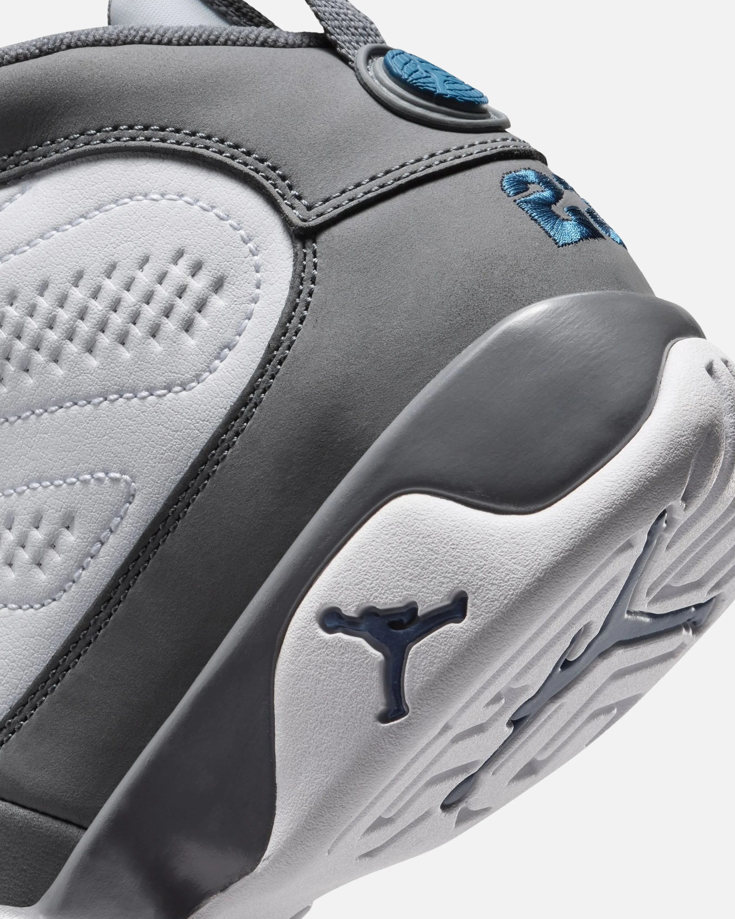 JORDAN AJ 9 RETRO GS - WHITE/ FRENCH BLUE/ FLINT GREY - Image 7