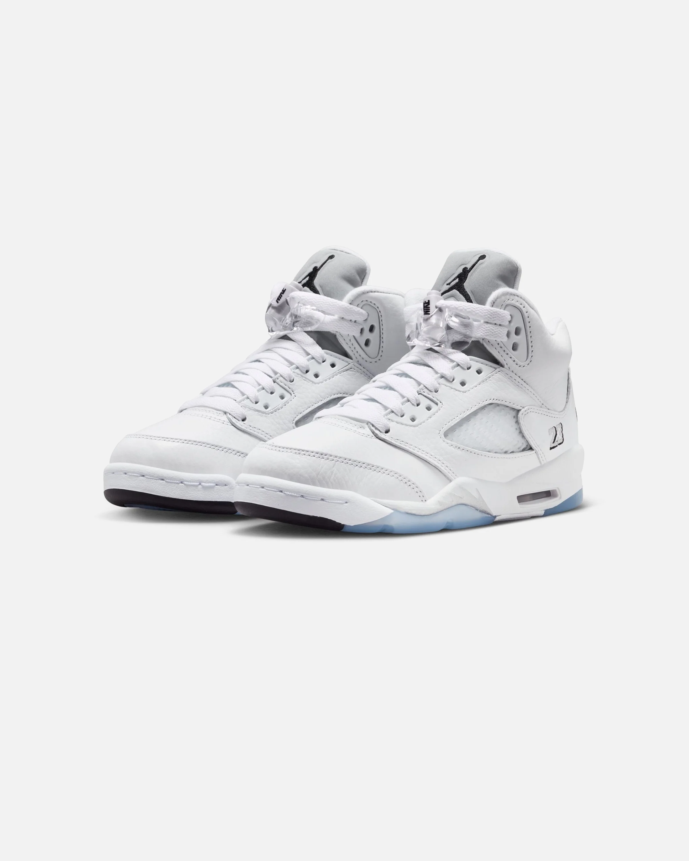 JORDAN GS AJ 5 RETRO - WHITE/ BLACK/ METALLIC SILVER