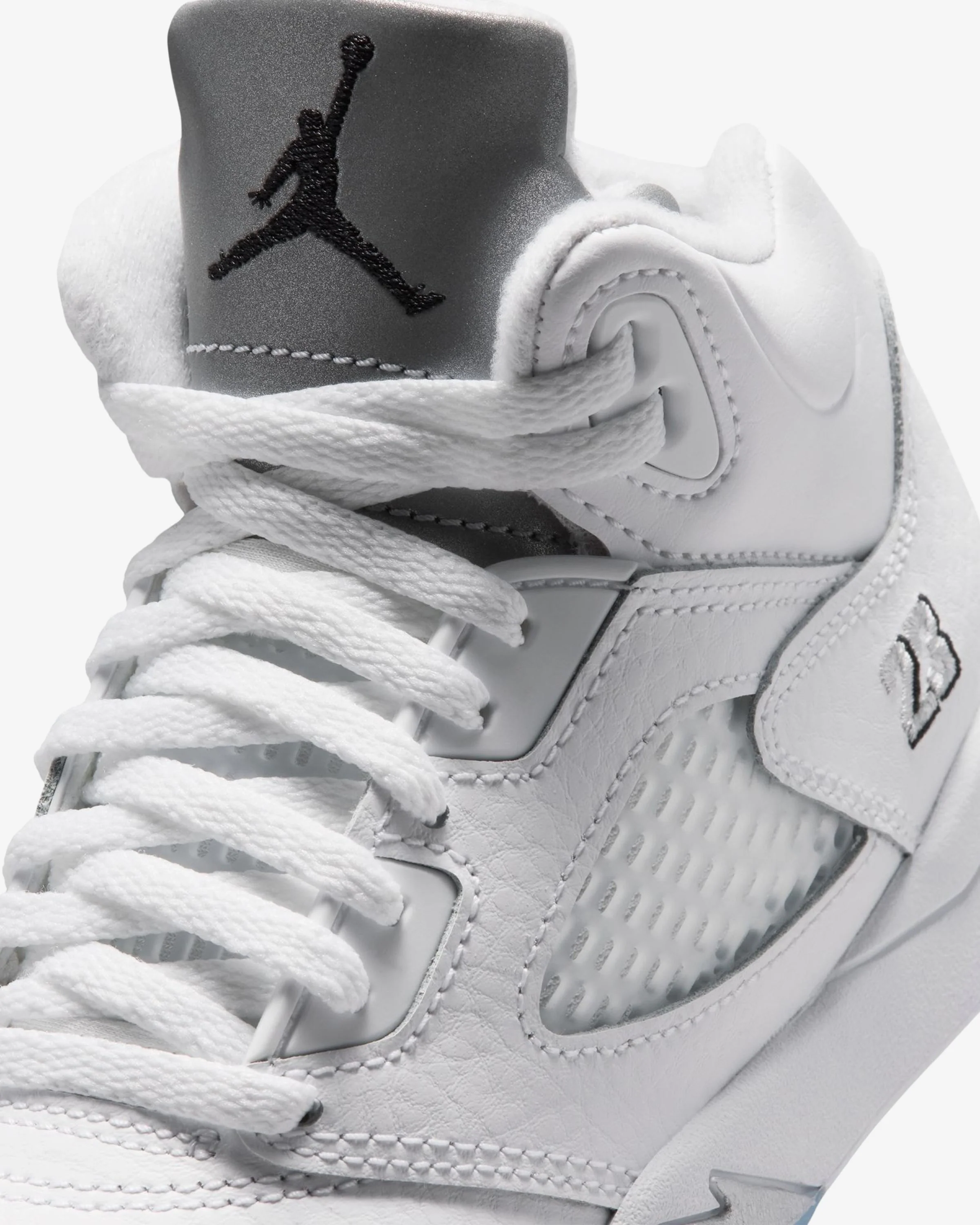 JORDAN PS AJ 5 RETRO - WHITE/ BLACK/ METALLIC SILVER - Image 6