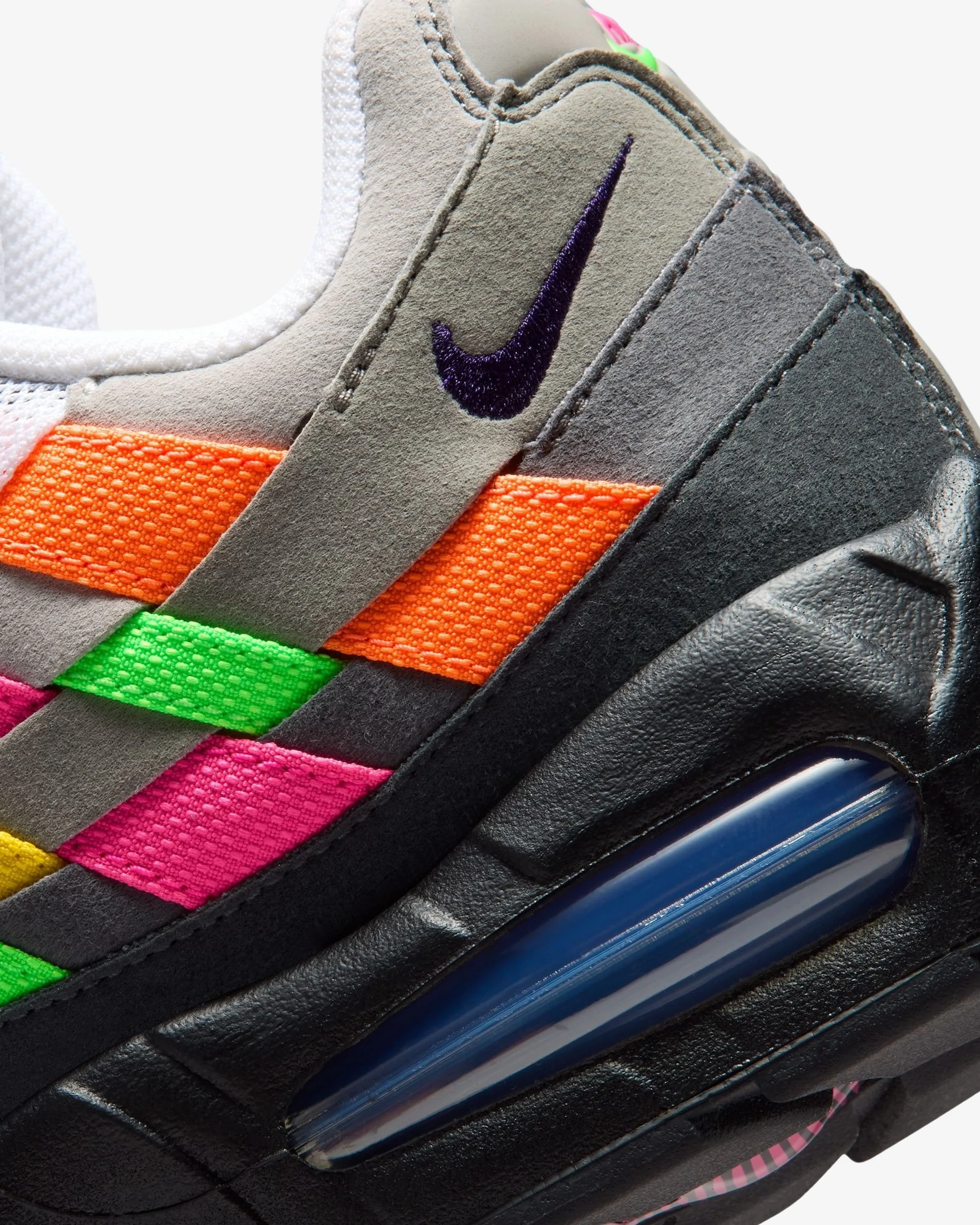 NIKE AIR MAX 95 'BIG BUBBLE' WOVEN - WHITE/ PURPLE DYNASTY - Image 7