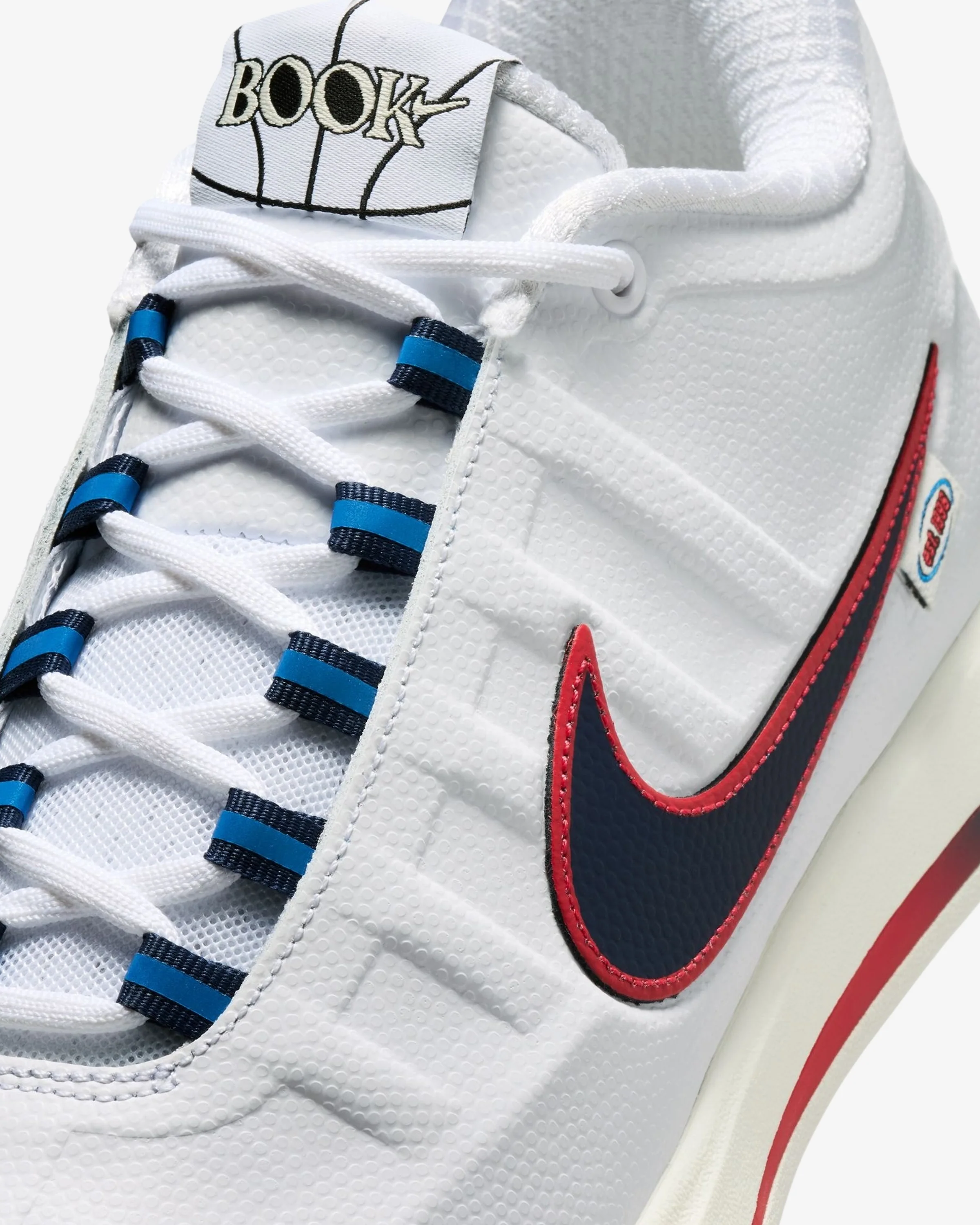 NIKE BOOK 2 "WNBA LEGENDS" - WHITE/ MIDNIGHT NAVY/ FIREBERRY - Image 7
