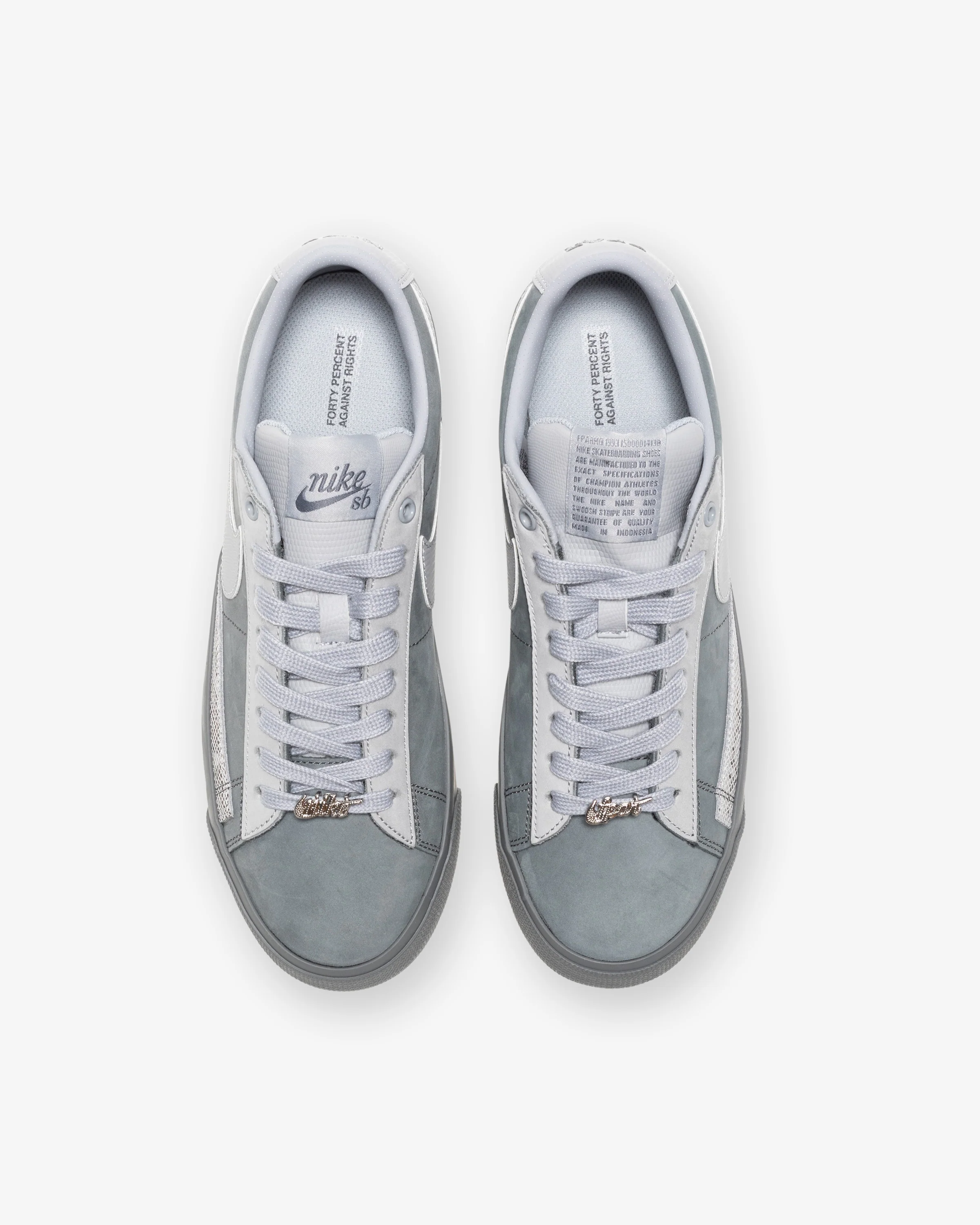 NIKE SB X FPAR ZOOM BLAZER LOW - COOLGREY/ WOLFGREY - Image 4