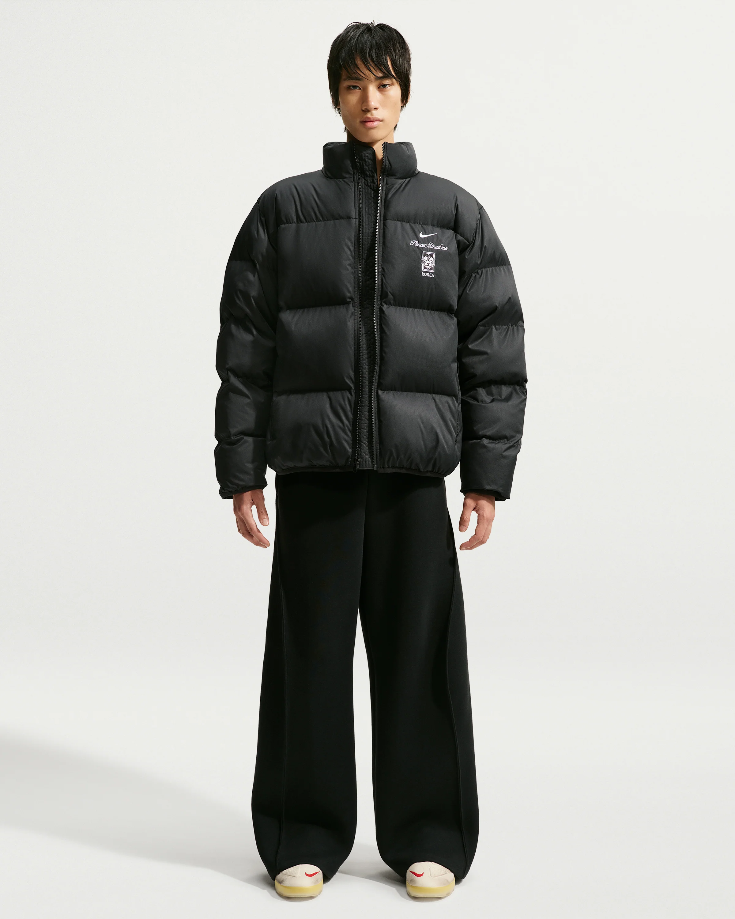 NIKE X PEACEMINUSONE KR PUFFER JACKET - BLACK/ WHITE - Image 6