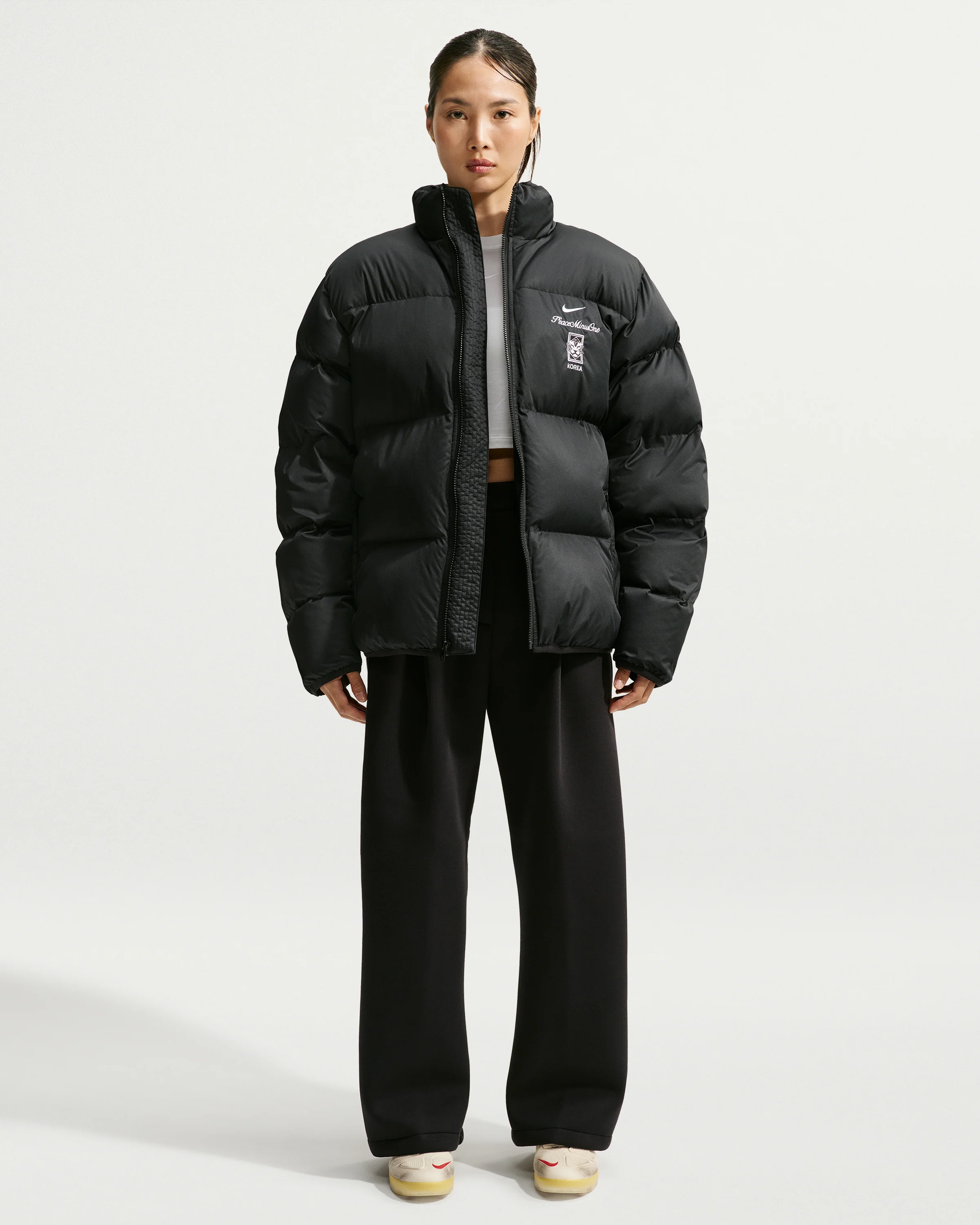NIKE X PEACEMINUSONE KR PUFFER JACKET - BLACK/ WHITE - Image 7