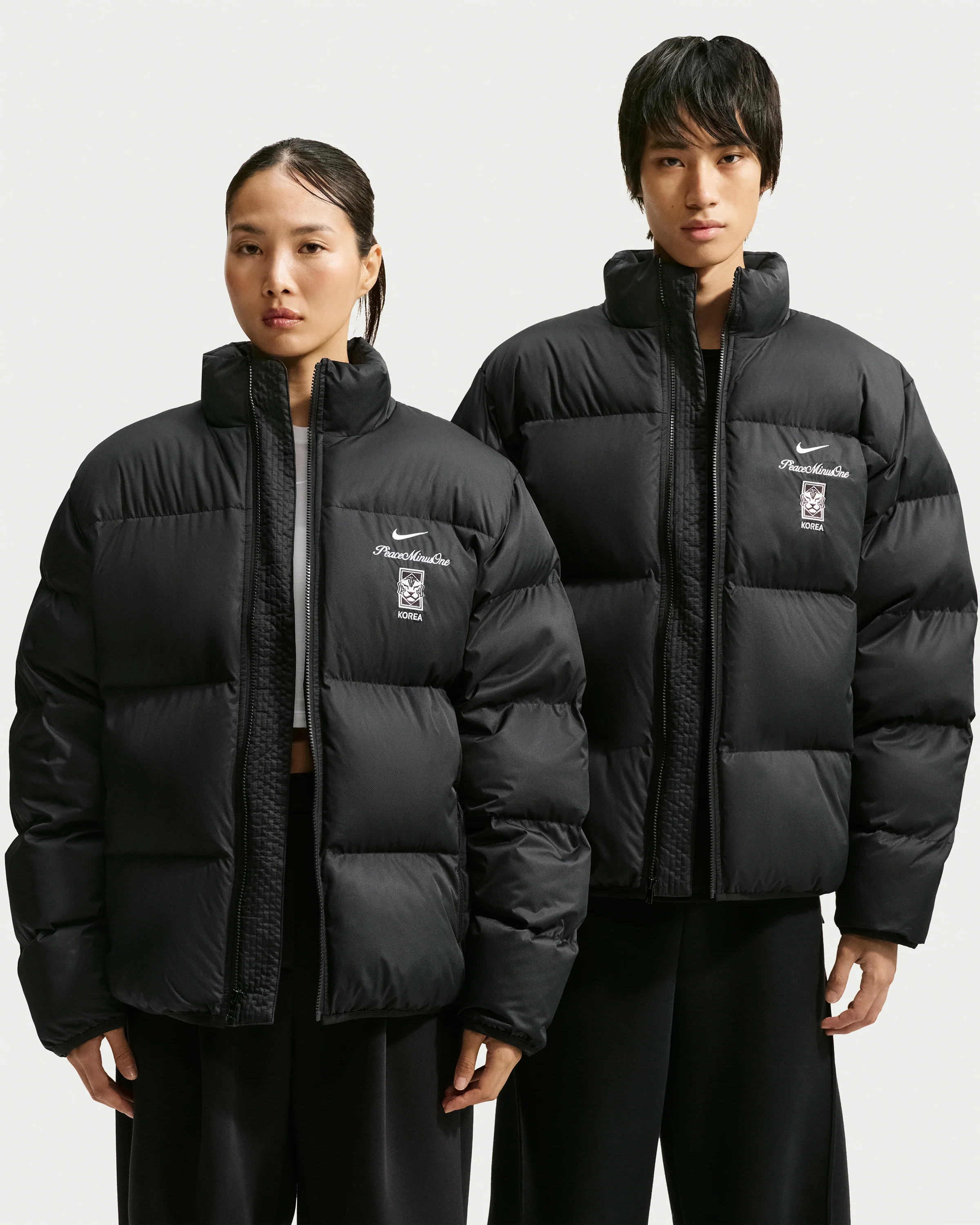 NIKE X PEACEMINUSONE KR PUFFER JACKET - BLACK/ WHITE - Image 8