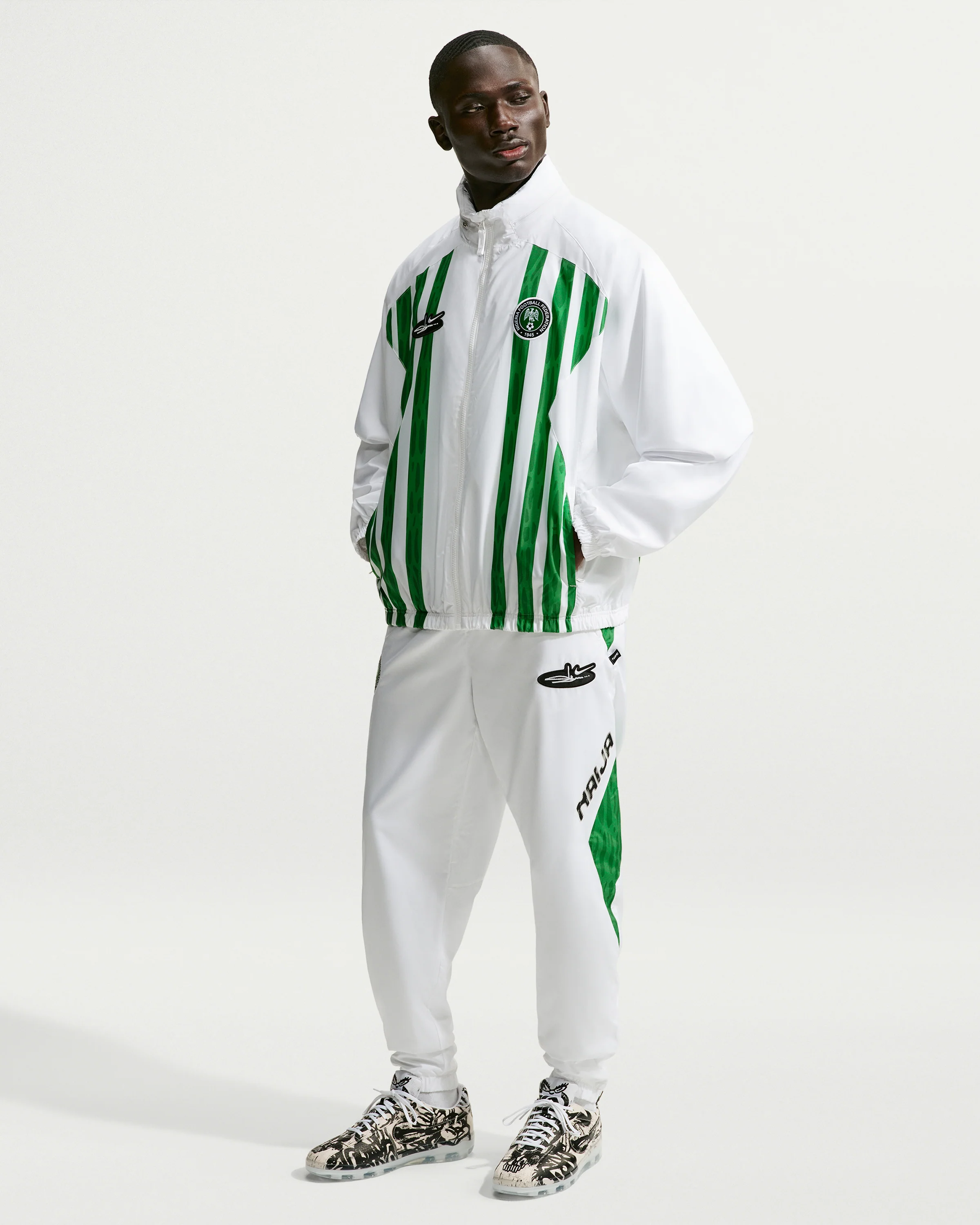 NIKE X SLAWN NG TRACK JACKET - WHITE/ BLACK - Image 6