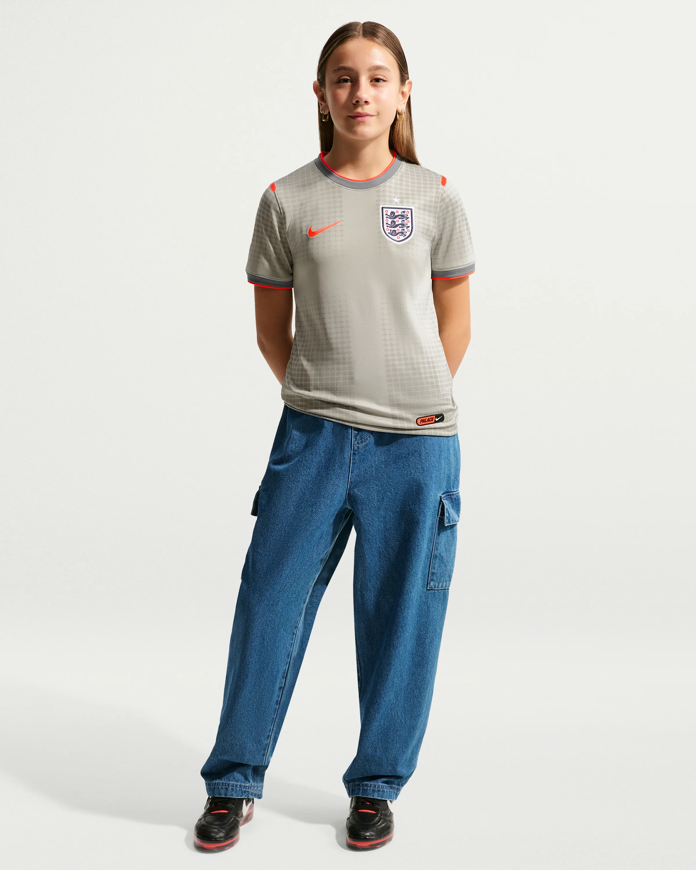 NIKE YOUTH X PALACE ENG PREMATCH JERSEY - PEWTER GREY - Image 7